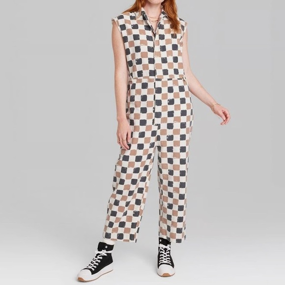 Ascot + Hart Women's Checkered Graphic Jumpsuit Size XXS - Picture 1 of 14